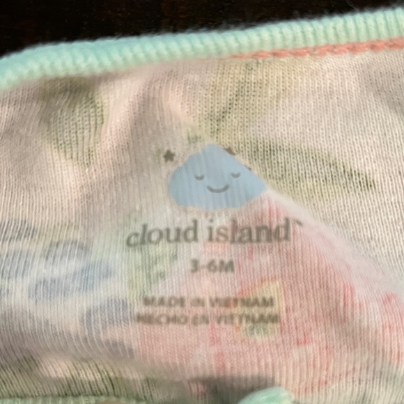 Cloud Island White and Pink Footies One Piece with Easy Zip Closure - Picture 3 of 3